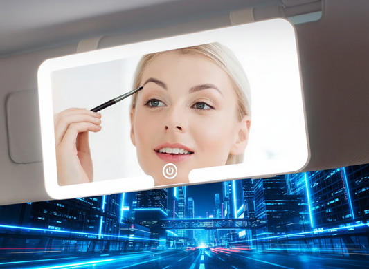 Miroir de Pare-Soleil LED Rechargeable — Écran Tactile HD