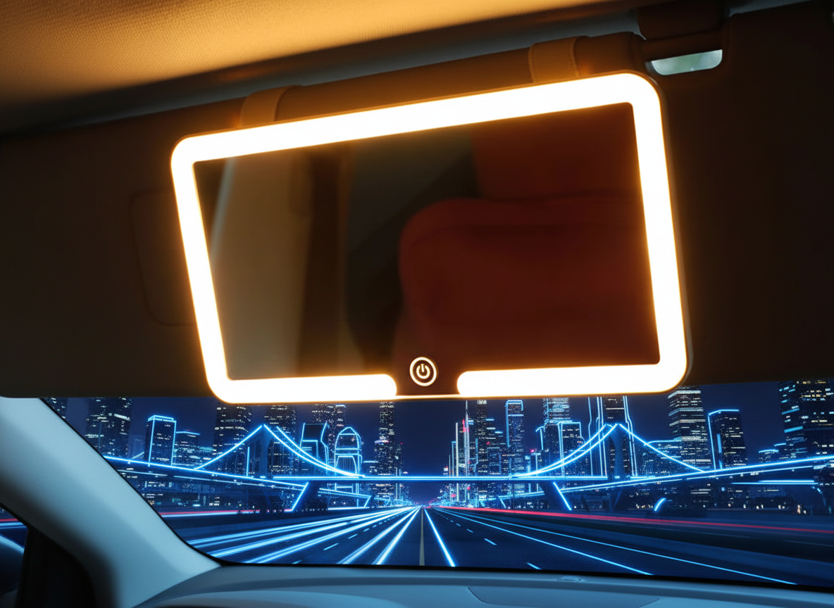 Miroir de Pare-Soleil LED Rechargeable — Écran Tactile HD